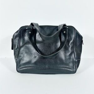 Kate Spade New York Medium Black Leather Duffle Shoulder Handbag Bag
